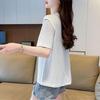 Navava Women Waffle TexTure Color Block Line ShorT Sleeve T shirT nT2579