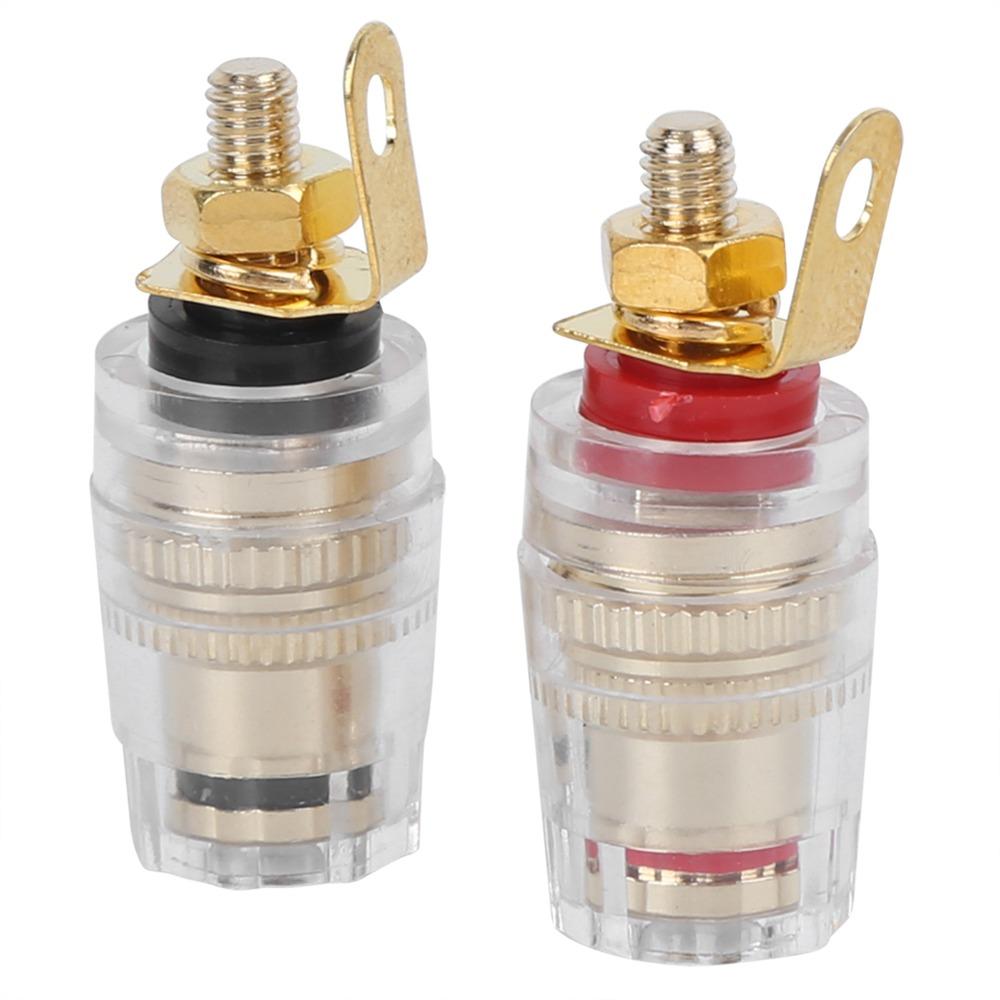 10Pcs Black and Red Speaker Terminal Binding Post Copper-gold Plated Amplifier Terminal  Audio Setup