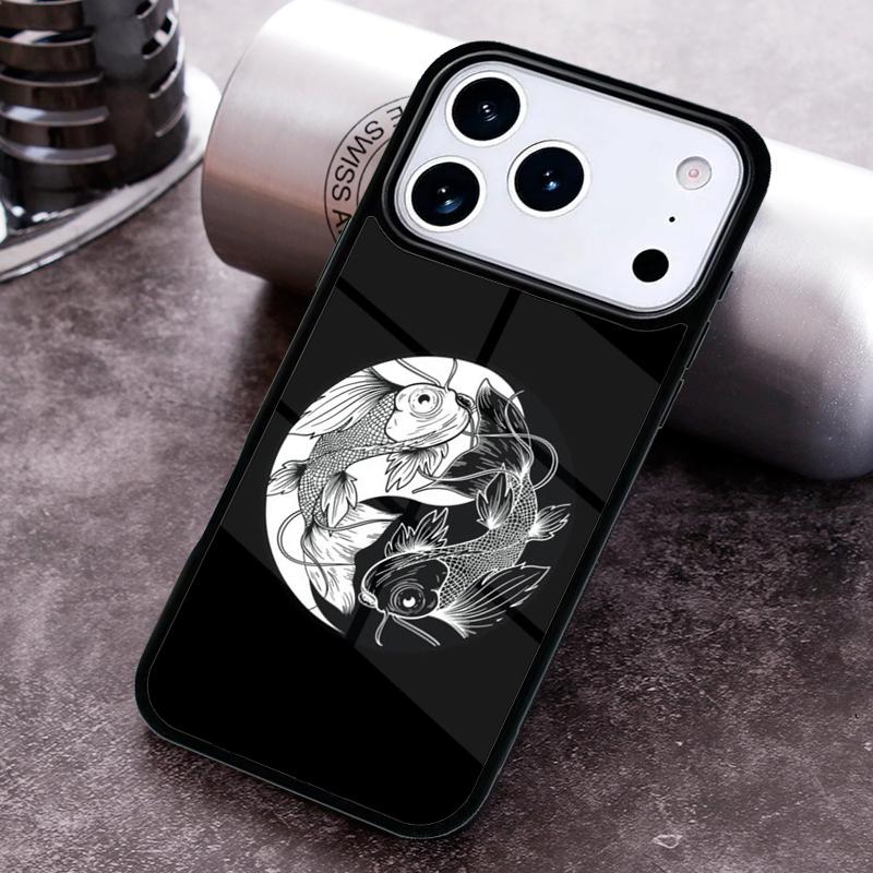 Yin Yang Koi Phone Case For iPhone 17,16e,15,14,13,12,11,Mini,Pro,MAX soft Silicone Cover