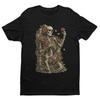 Retro Dark Botanical Skeleton Unisex T-shirt | Floral Skull Lovers Gifts for Men