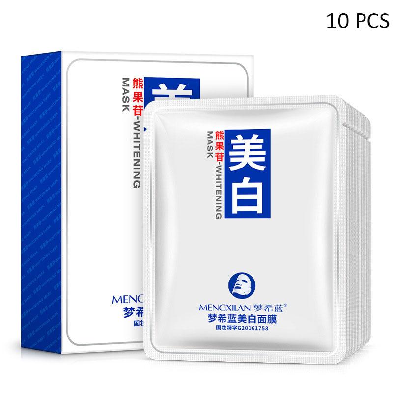 10PCS/Box Arbutin Whitening Facial Mask Moisturizing and Brightening Skin Care Products