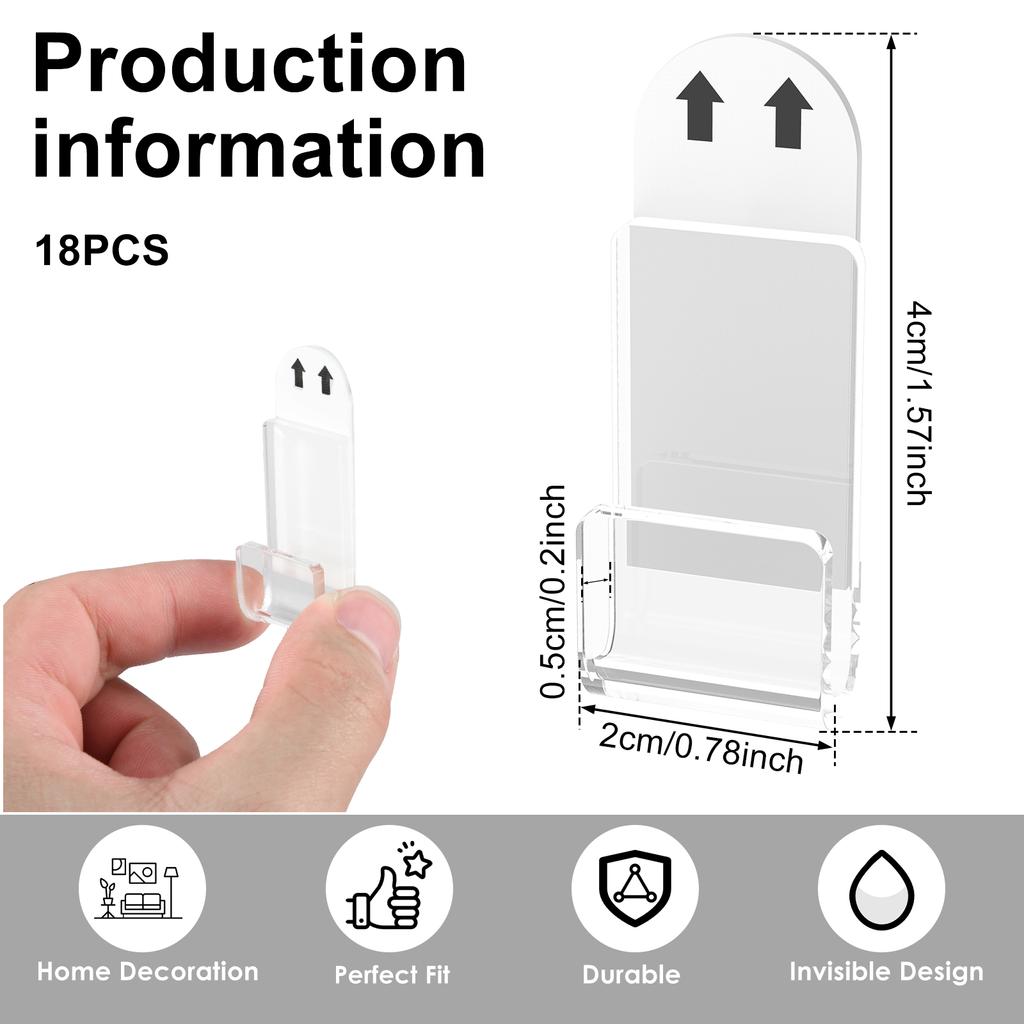 Настенное крепление для виниловых пластинок, 18 шт., акриловый держатель для виниловых пластинок, самоклеящийся прозрачный виниловый дисплей, без сверления, полки для хранения винила