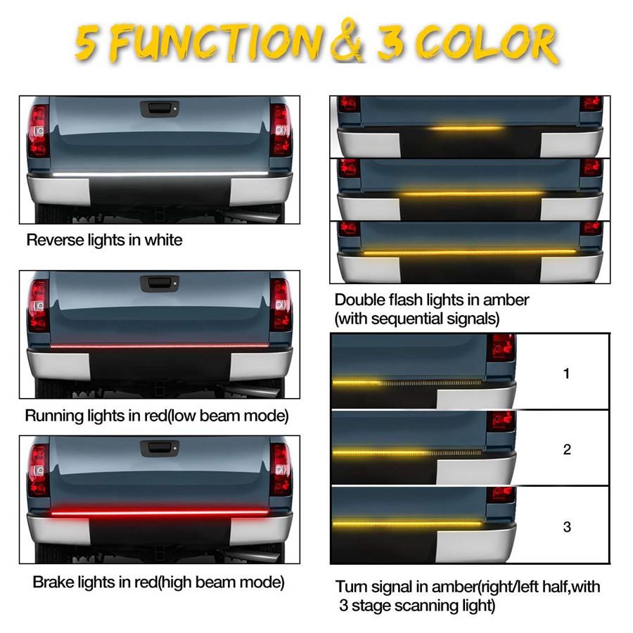 49" Трехрядная светодиодная планка на заднюю дверь, указатель поворота / стоп-сигнал / ДХО / лампа заднего хода