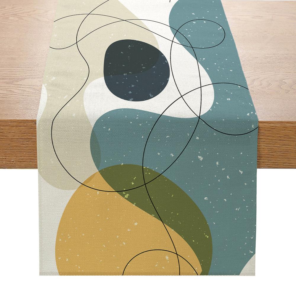 Льняной столовый флаг, напечатанный на ткани для украшения стола, скатерть для гостиной, журнального столика, крыльца