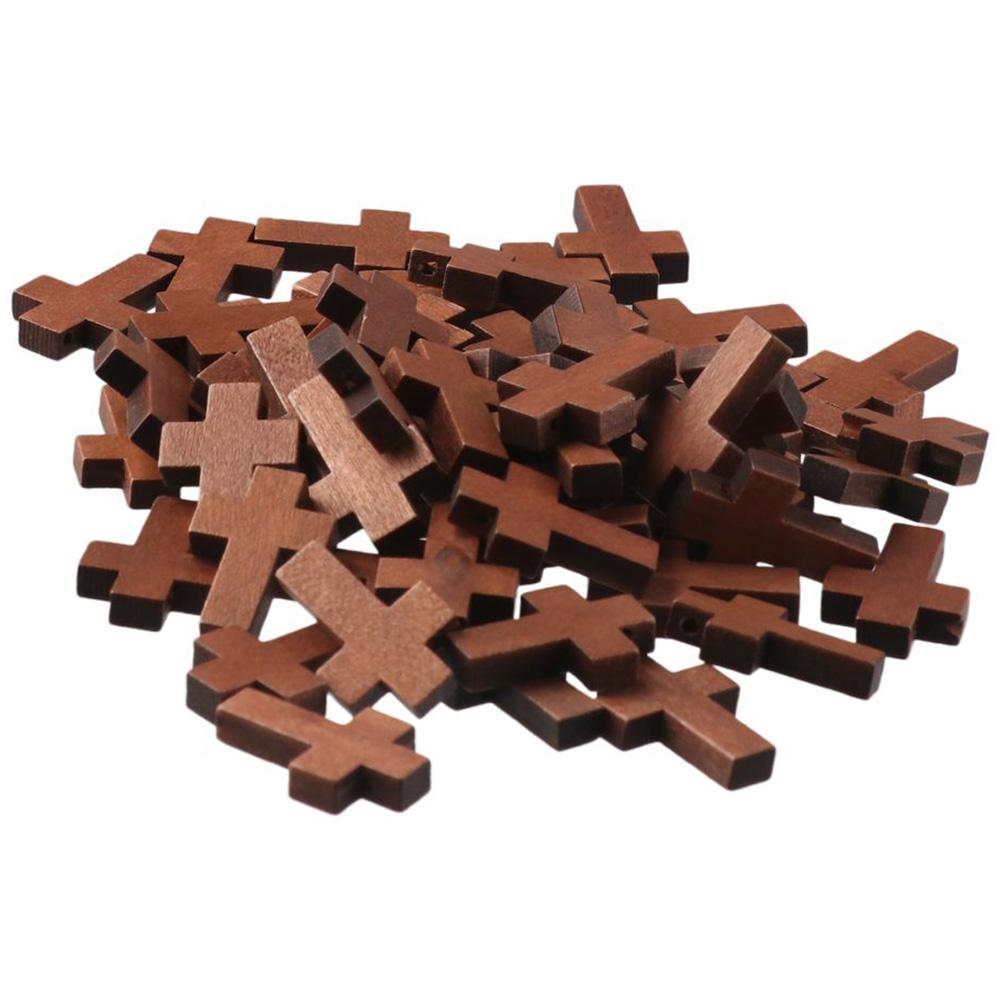 200Pcs Cross Wood Cross Charm 0.85x0.55Inch Wooden Crosses for Crafts  Hanging Ornament