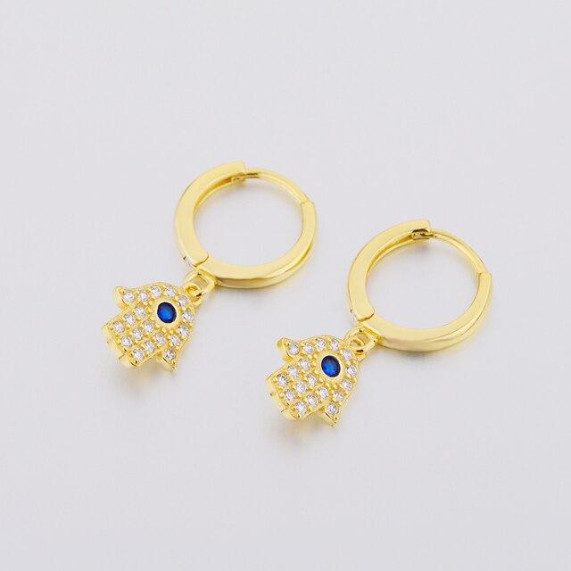 100% 925 пробы серебро маленькие круглые золотые молнии циркониевые серьги-кольца клипсы для женщин Pendientes геометрические