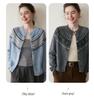 Женский этнический кардиган из кашемира с узором Fair Isle и цветами - Свободный свитер с круглым вырезом крупной вязки