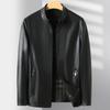 Autumn and Winter New Middle-aged Father Leather Jacket Men's Business Casual Stand Collar Genuine Leather Sheepskin Jacket