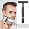 Мужская металлическая ручная бритва с держателем на 10 лезвий, двухслойная закрытая режущая головка для гладкого бритья