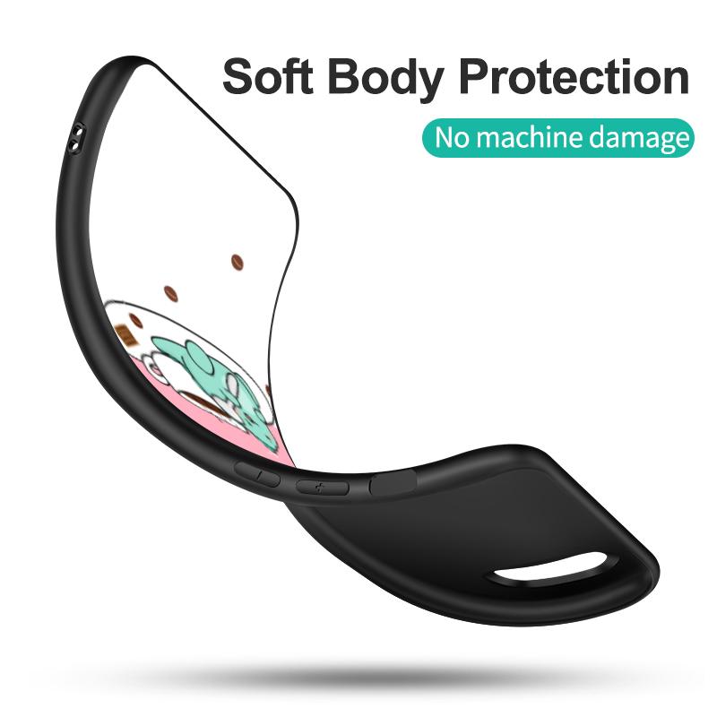 Black Tpu Case For OPPO Realme C11 Case For Realme C 11 2021 2020 Back Cover Bumper Dinosaur Cute Cartoon