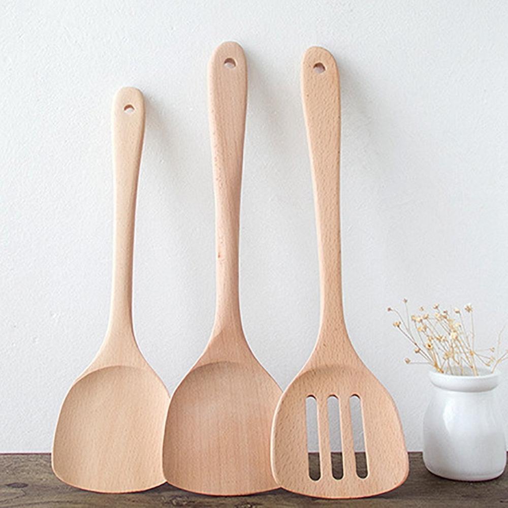 30/35cm Stirring Cookware Wok Shovels Cooking Tool Kitchen Utensil Wooden Spatula Shovel Turner