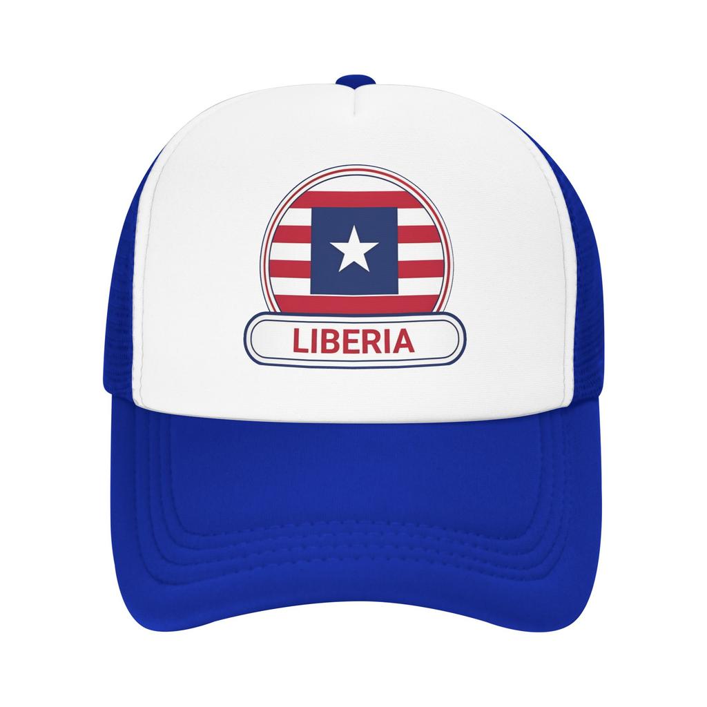 Summer Mesh Sun Hats Liberia Country Badge Liberia Flag Summer Baseball Cap Trucker Hat Unisex Unisex Breathable Baseball Caps