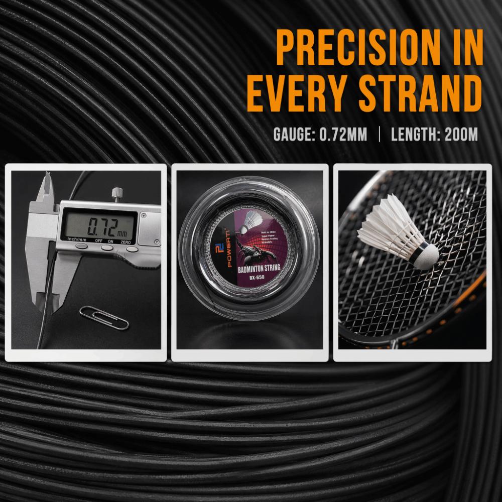 Black Racket String Nylon Training Racquet String Reel Durable Badminton String  Badminton Training