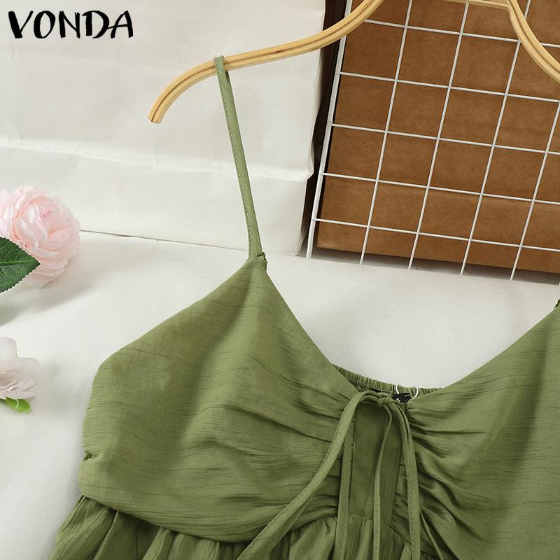 VONDA Женские летние плиссированные однотонные топы с открытыми плечами