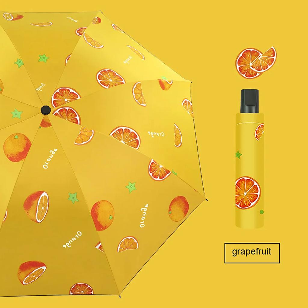 Handfold Umbrella Fruit Umbrella Girl Heart Sunny Rain Dual Use Sun Umbrella Male and Female Sunscreen Umbrella