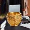 Abundant Blessings Brass Wealth Bowl - Stylish Tabletop Ornament for Success and Prosperity