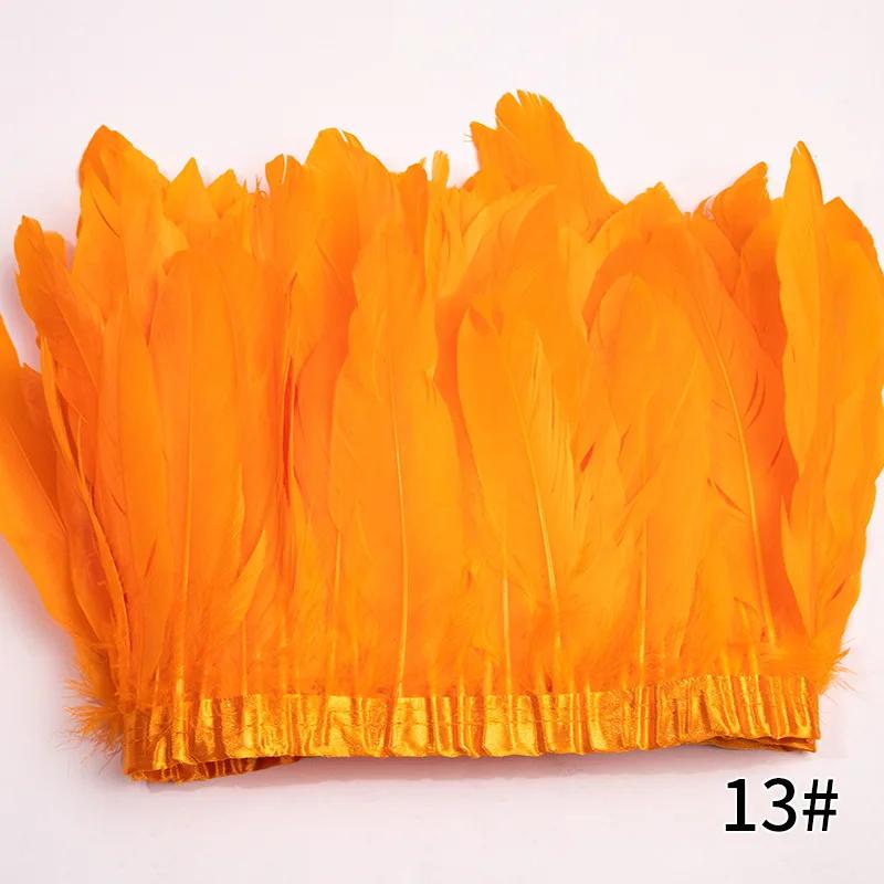 2M/Lot Real Geese Feather Fringe Ribbons Goose Feathers Trim Dyed for Dress Skirt Cloth Belt Decorative Clothing