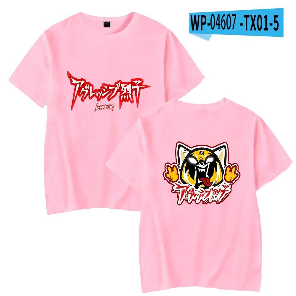 Aggretsuko модная футболка женская унисекс летние футболки с короткими рукавами аниме повседневная уличная футболка унисекс