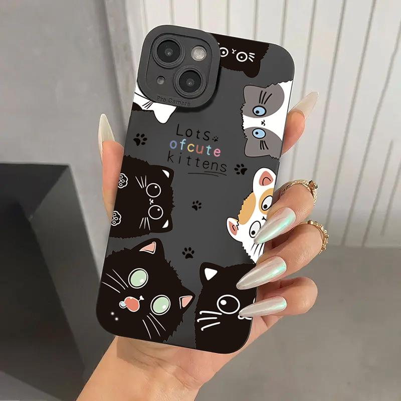 Cute Cartoon Cat TPU Phone Case For  Mi 14T 13T 12T 11T Pro 14 13 12 11 Lite 5G NE Poco F6 F5 X5 Pro Silicone Soft Cover