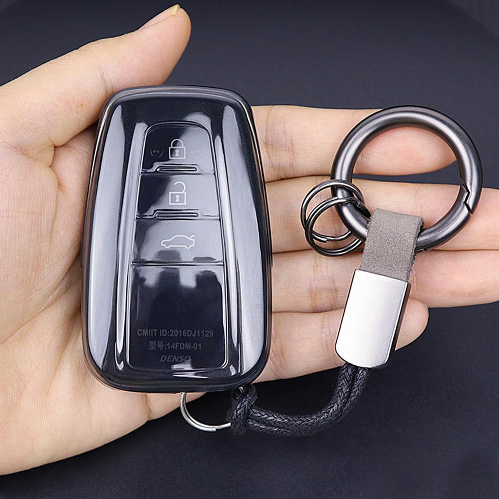 Car Key Fob Case Cover Black Transparent For Toyota For Highlander For RAV4 For Land Cruiser-Prado For Prius For Corolla