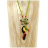 [R4286] - Green 'Mistinguette' Handmade Necklace (toucan) - 140x55mm