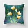 Подушка из полиэстера с рисунком подсолнуха, лотоса, лилии, розы, декоративная наволочка для домашнего кресла, автомобиля, дивана 45x45 см