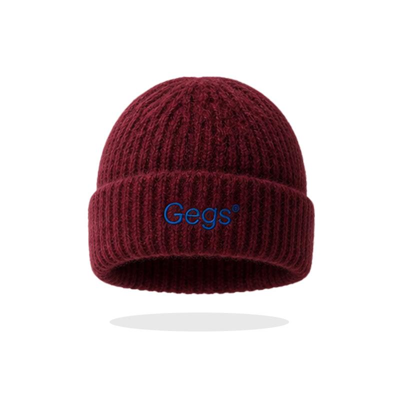Outdoor casual ear protection hat 2026 autumn and winter new embroidered knitted hat fashionable big head circumference showing face small wool hat