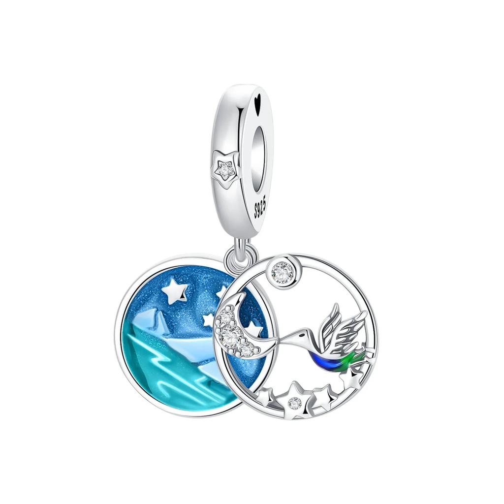 Оригинальные медные синие шармы Бабочка Цветок Сердце Рыба Серьги Бусины Для Ожерелья DIY Браслет Подарок Ювелирные Изделия