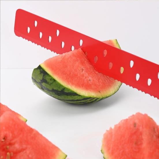 Watermelon Knife with Sleeve ,Stainless Steel Serrated Cutter for Cutting Watermelon Bread Cake Cheese, Multipurpose Kitchen Baking Tool