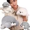 28-85cm Cartoon Seal Plush Doll Pillow Soft White Gray Round Fat Sea Animal Long Beard Seal Plush Toy Home Decoration