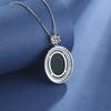 925 Sterling Silver Temperament Retro Round Green Full Diamond Zircon Necklace Wedding Anniversary Anniversary Party Gift