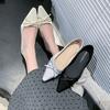 Модная женская одинарная обувь Весна Новая квадратный носок неглубокий вырез бант-бабочка мягкая подошва противоскользящая износостойкая обувь на низком каблуке