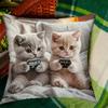 1 шт. Чехол на декоративную подушку с изображением играющих кошек, милый, подходит для дивана, спальни, гостиной, игровой комнаты, милый исцеляющий подарок для любителей кошек