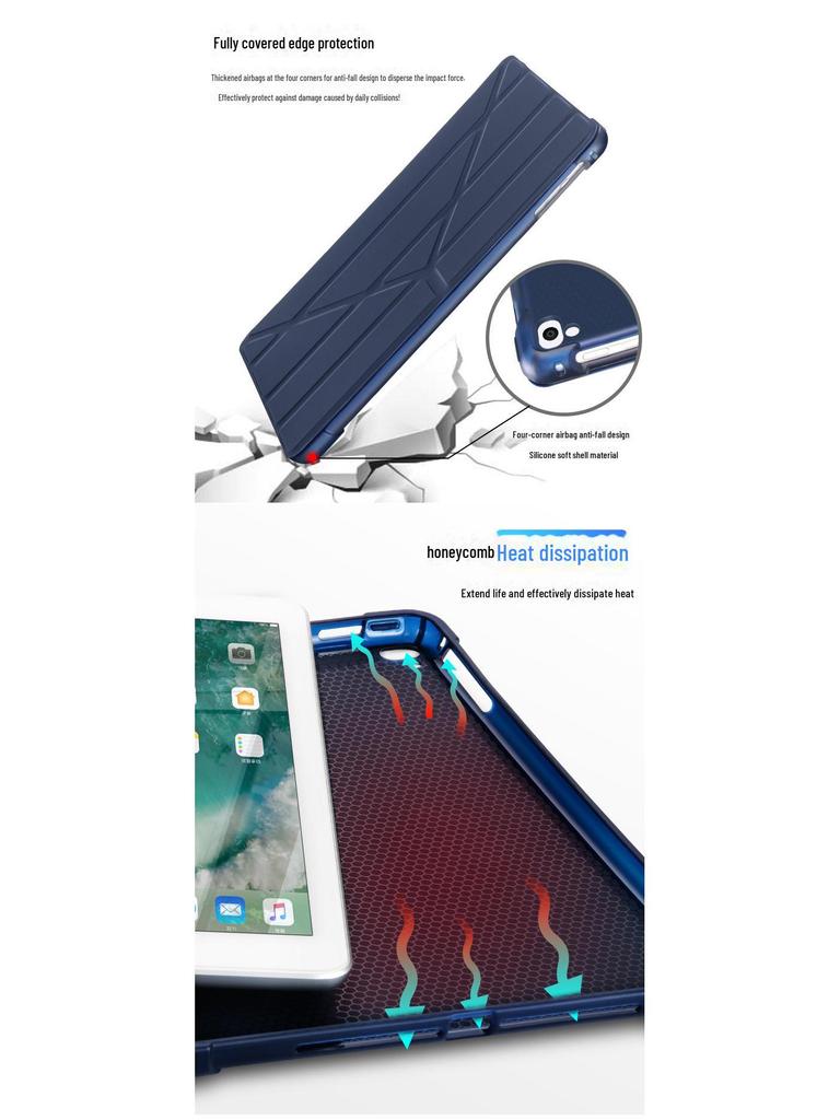 Чехол из натуральной кожи для iPad Air 6 10,9" с защитой от падений, слотом для ручки и силиконовой подушкой безопасности для планшета 10,2"