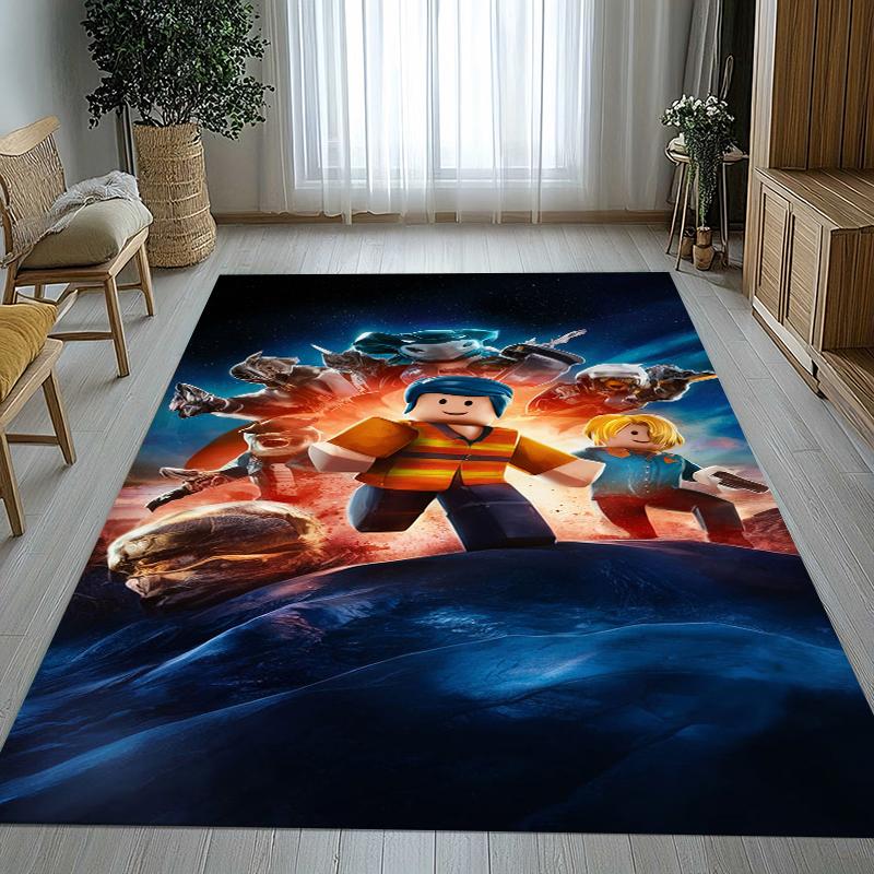 Game R-Robloxs Cartoon Living Room Non-Slip Area Rug Soft Carpet for Bedroom Kids Playroom Sofa,Home Decor Doormat Gift