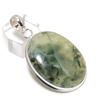 Natural Prehnite Gemstone Handmade 925 Sterling Silver Gift Pendant 2.01" A7K19