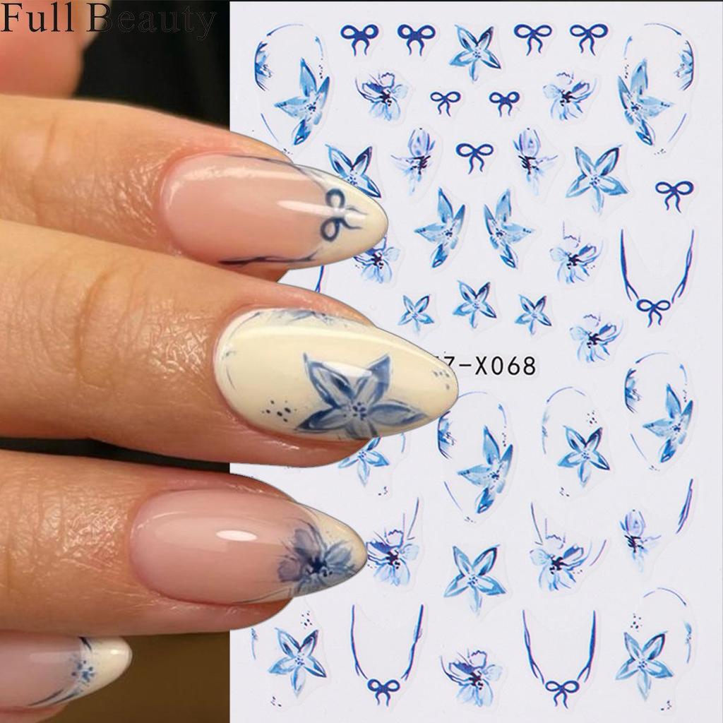 3D наклейки для ногтей Цветочные растения Наклейки для дизайна ногтей Бабочки Цветочные листья Весенние слайдеры Маникюрный декор