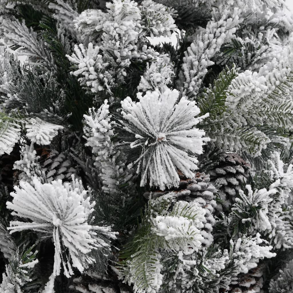 Artificial Christmas Tree with Pine Cones and Snow Effect 225 cm PVC & PE