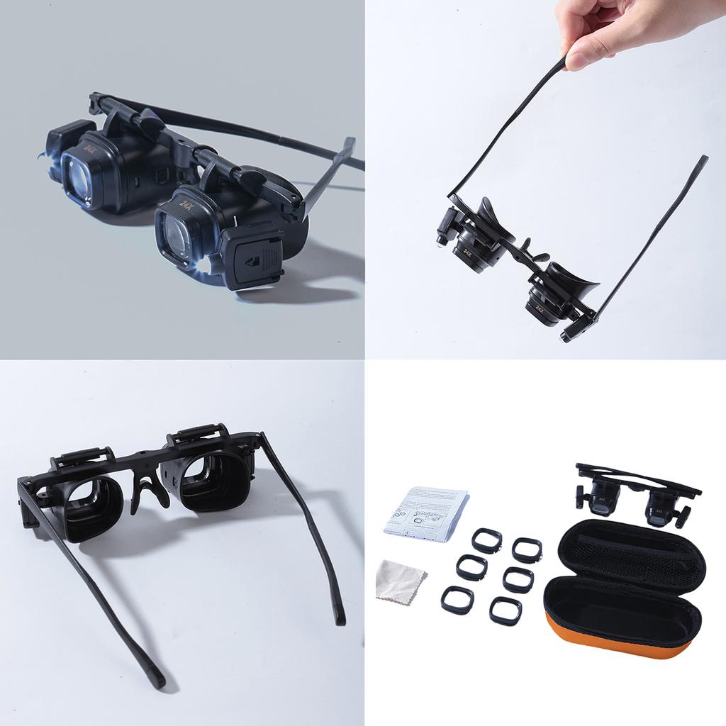 Practical LED Magnifying Glasses Headband Reading Magnifier 2.0X To 24.0X for Jewelers Sewing Crafts and Hobbies