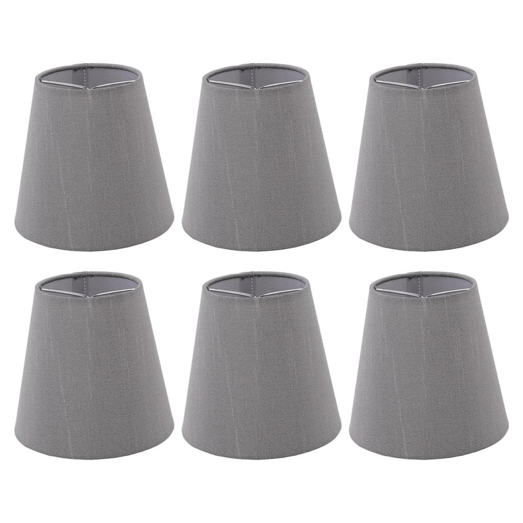 6 Pcs Cloth Lamp Shade Good Light Transmission E14 Candle Bulb Lamp Cover Classic Fabric Lampshade for Bedroom
