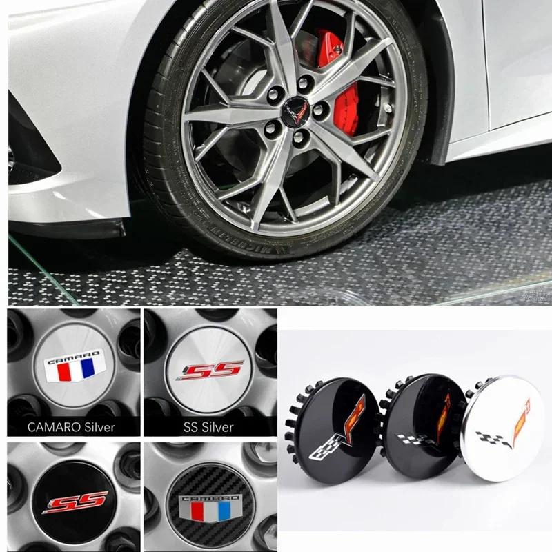 Modification for Chevrolet CAMARO SS Logo Corvette 4PCS 68mm Car Wheel Center Covers ABS Tires Hub Caps Replaced Decoration