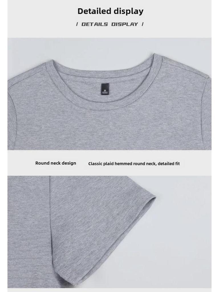 Футболка Ice-Feel Slim Fit Cotton с круглым вырезом, однотонная, с коротким рукавом, женская, коллекция весна/лето 2025 г.