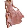 Women Boho Floral Long Maxi Dress Sleeveless Ladies Casual V Neck Beach Sundress