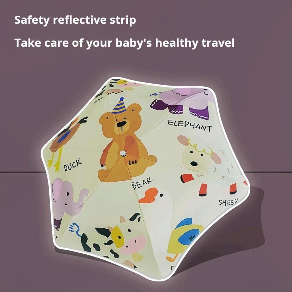 Трехслойный автоматический безопасный детский зонт с закругленными углами, светящимися в темноте, для защиты от солнца и дождя