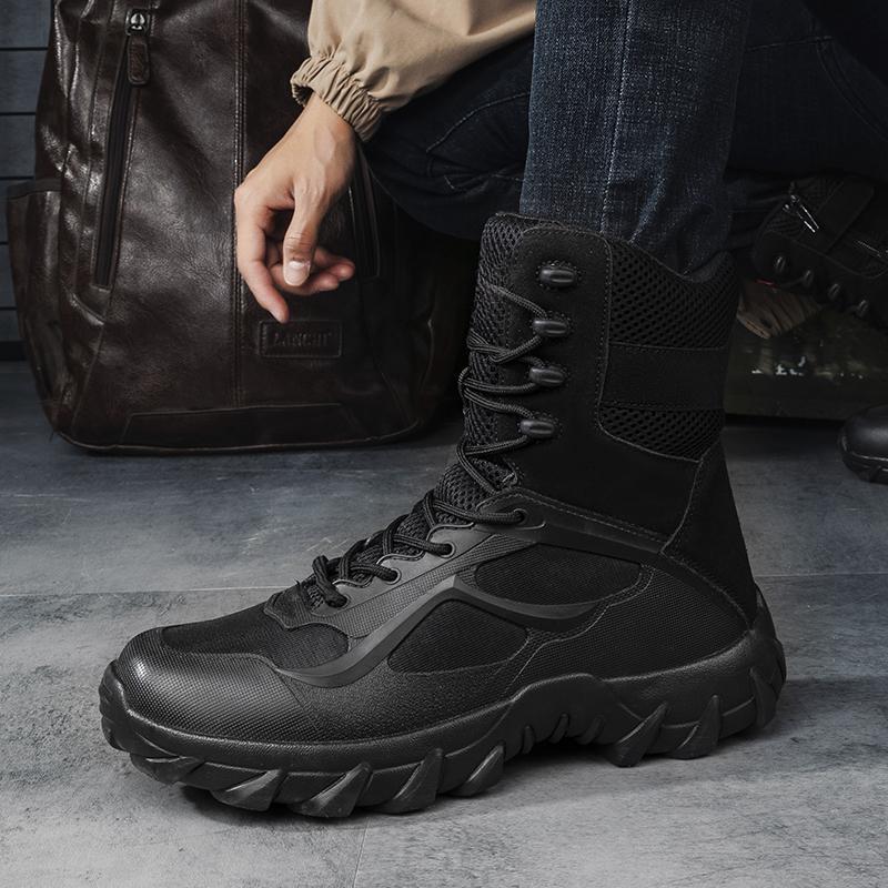 Мужские водонепроницаемые походные ботинки Легкие рабочие ботинки Военные тактические ботинки Прочные боевые ботинки