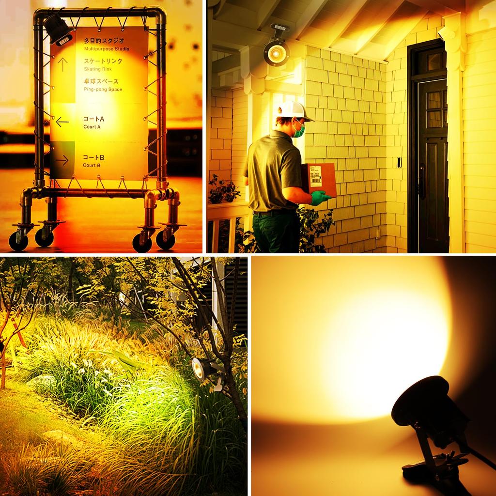 Светодиодный светильник Clip Light 12 Вт, цвет лампочки 2700 К, эквивалент 100 Вт, 1300 лм, IP65, водонепроницаемый, устойчивый к дождю, прочный пружинный провод 3 м, подходит для использования в помещении и на улице.