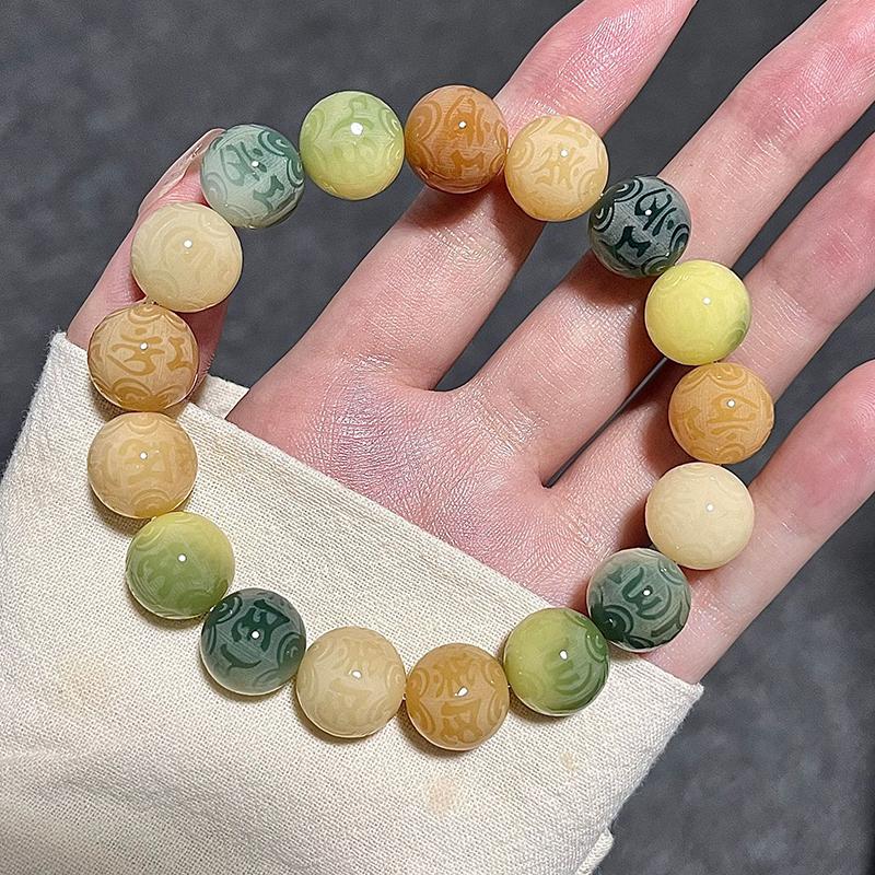 Натуральный корень Бодхи, бусины, мантра, шесть символов, буддийские бусины, браслет для женщин и мужчин, четки, талисман, украшение, ювелирные изделия