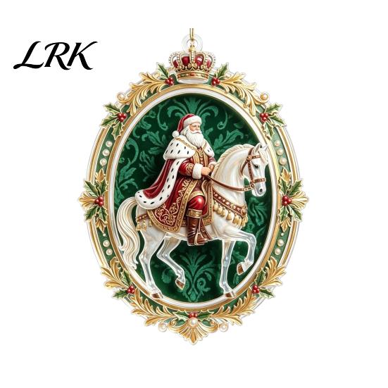Украшения для Садовой Вечеринки, Санта Клаус на Лошади, Рождественское Украшение, Акриловый Подвес на Веревке, Сезонные Домашние Акценты, Праздничное Украшение для Елки в Гостиную