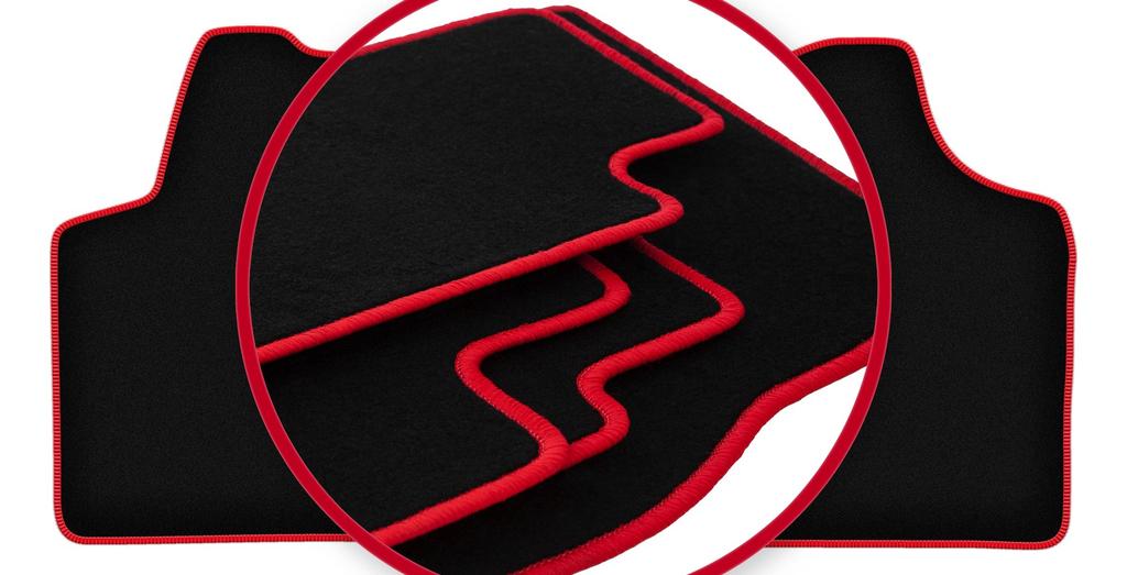 Велюровые коврики с красной окантовкой для: Фургон Citroen Jumpy II (2007-2016)