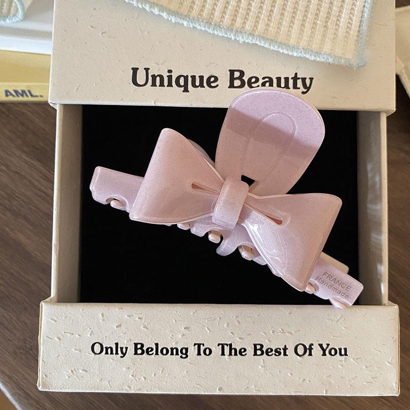 1pc French Design Butterfly Bow Clip, Medium Size, Elegant and Sweet Temperament, Braided Hair Shark Clip Hair Accessory